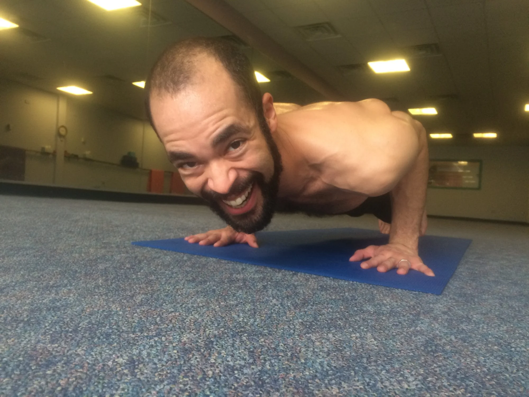 a man doing planks